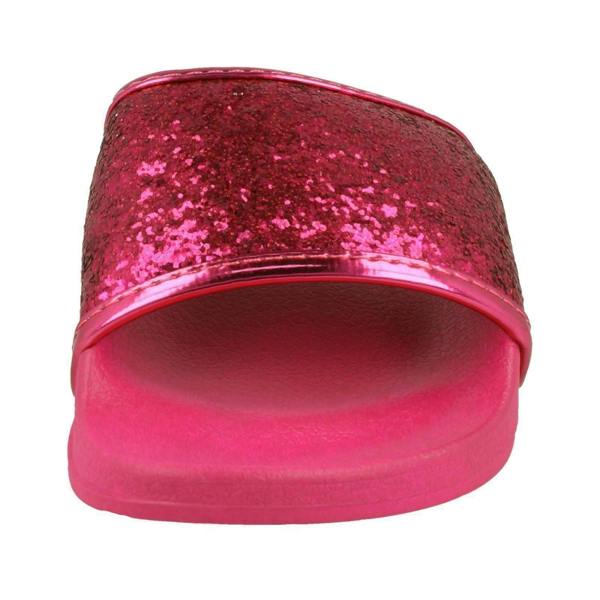 Spot On Ladies Spot On Flat Glitter Vamp Sliders