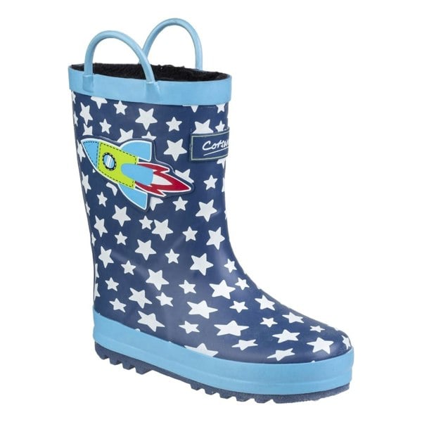 Cotswold Sprinkle Rubber Dark Blue & White Wellington Boots