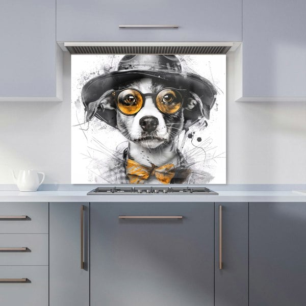 Warren Reed - Designer Stylish Jack Russell in Hat Kitchen Splashback