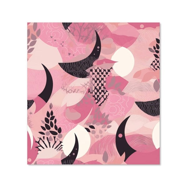 Warren Reed - Designer Abstract Pink Moon Pattern Kitchen Splashback