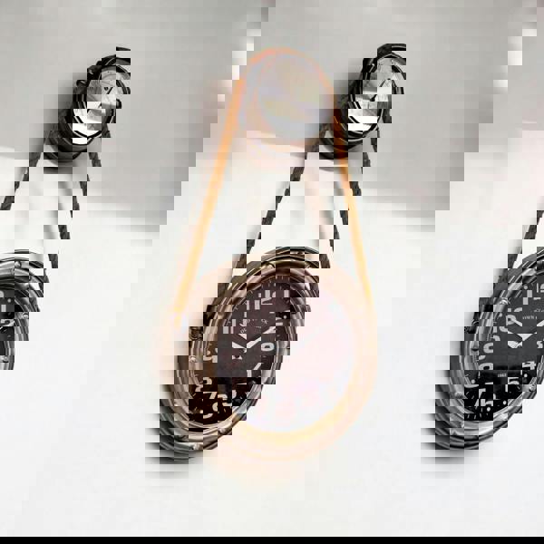 Stainless Rope Clock with Olive Wood Base