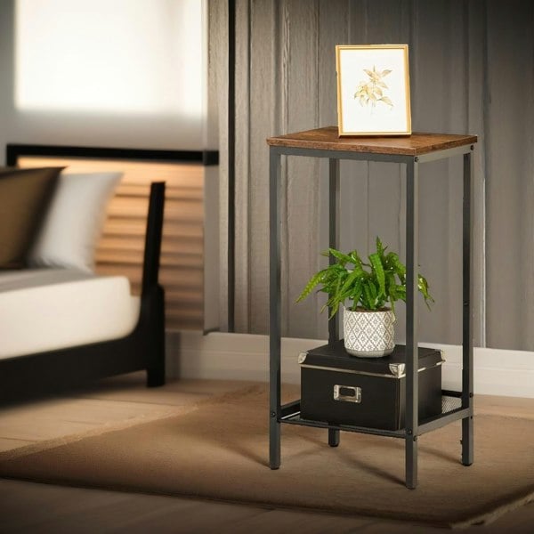 Rafaelo Mobilia Bedside Table with Adjustable Mesh Shelf