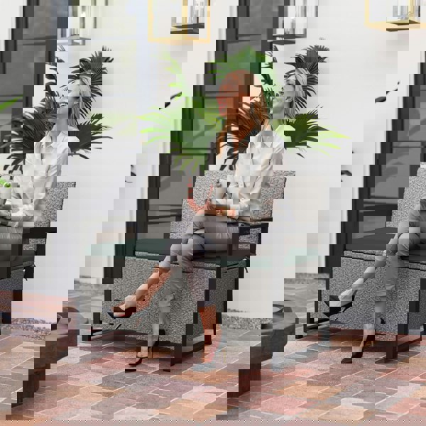 RattanLoveseat with Built-in Coffee Table