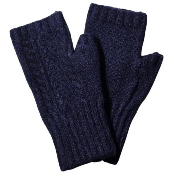 Love EMVY Ladies Cashmere Blend Fingerless Mittens with Cable Knit Detail