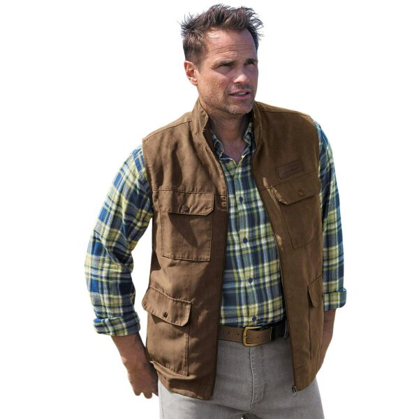 Atlas For Men Mens Faux Suede Gilet - Brown
