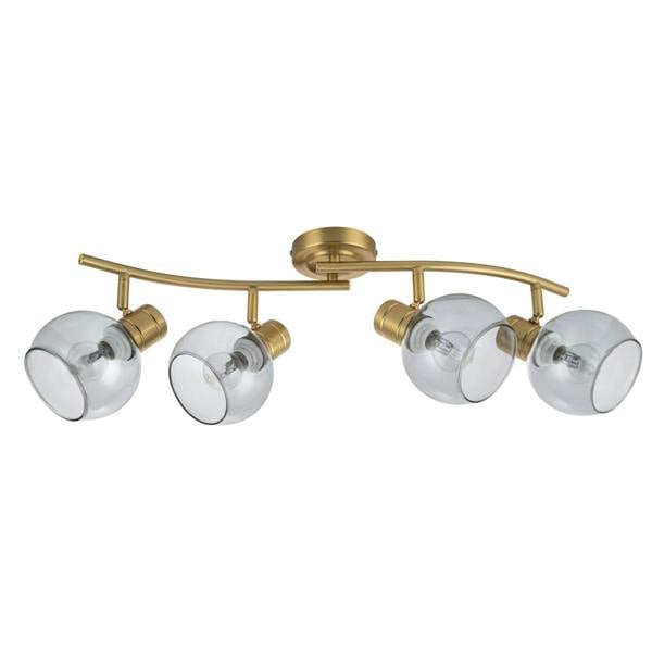 COSYLYTE Hilston 4 Light Wavy Bar Smoky Glass Spotlight