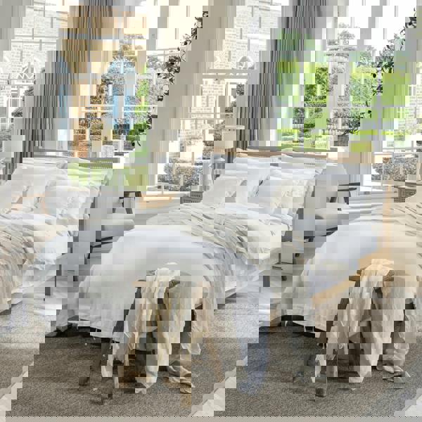 Soak&Sleep White French Linen Duvet Cover