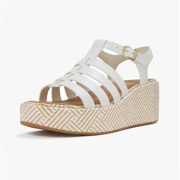 FitFlop FitFlop PLATFFORMS GRAPHIC Womens Ankle Strap Sandals Urban White