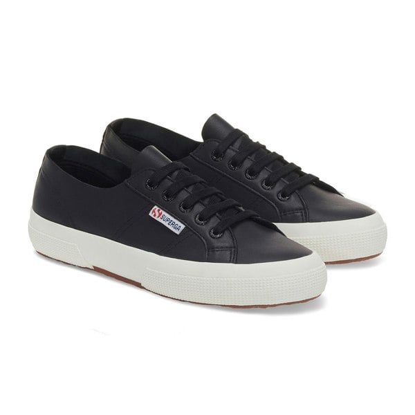 Superga Womens/Ladies 2750 Nappa Leather Trainers - Black/Avorio