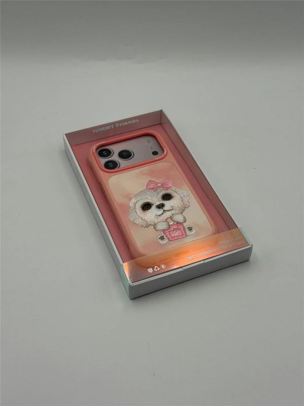 Nimmy Friends Nimmy Big Eye Cute Pet Bischon Fraise Dog Case with MagSafe for iPhone 17 Pro 6.3" Pink - N-XDY-IP17-PRO-02-A
