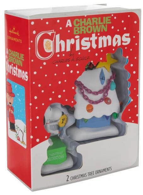 Peanuts/Snoopy - A Charlie Brown Christmas Set of 2 Christmas Tree Ornaments (Charles M Schulz)