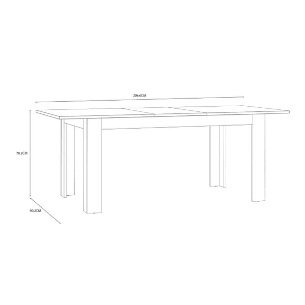 Wyld Haus Bramblecroft White and Natural Oak Wood Extending Dining Table