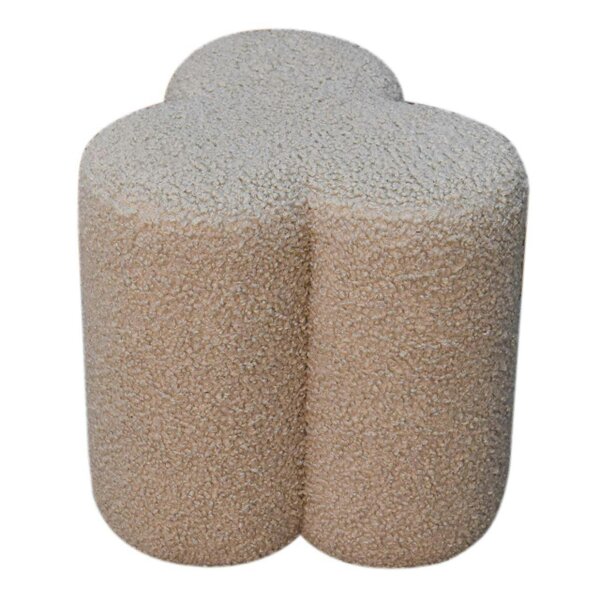 Wyld Haus Domme Mud Boucle Shaped Clover Footstool