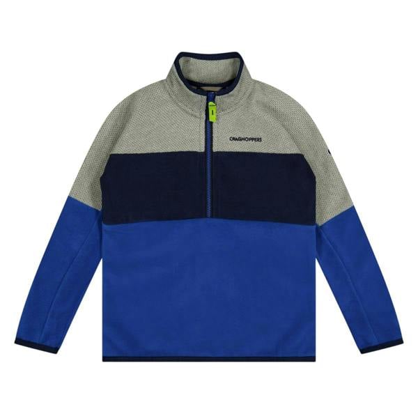 Craghoppers Childrens/Kids Linden Colour Block Zip Neck Regular Sweatshirt - Bolt Blue/Grey Blue Marl - 