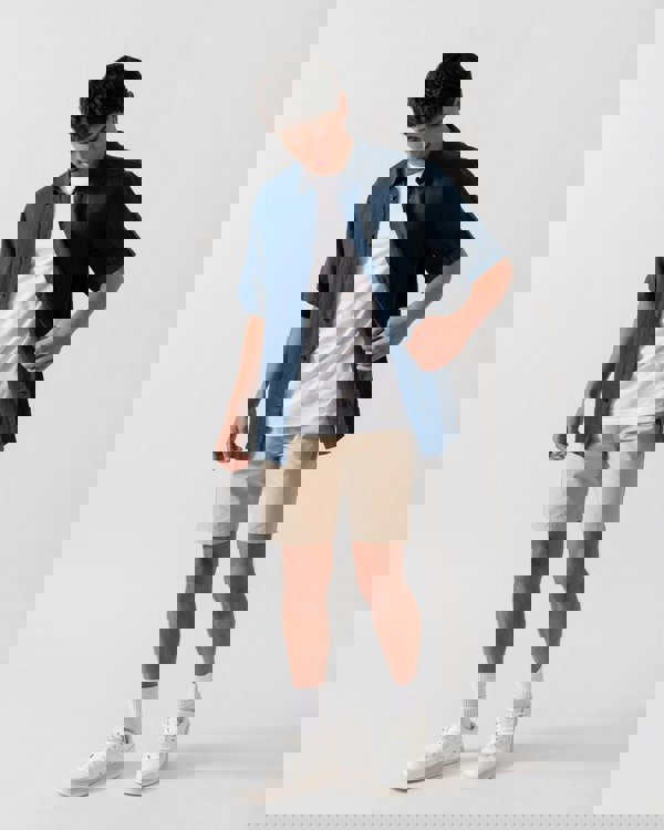 Oliver Sweeney Somerton Mens Short Sleeve Linen Shirt - Navy