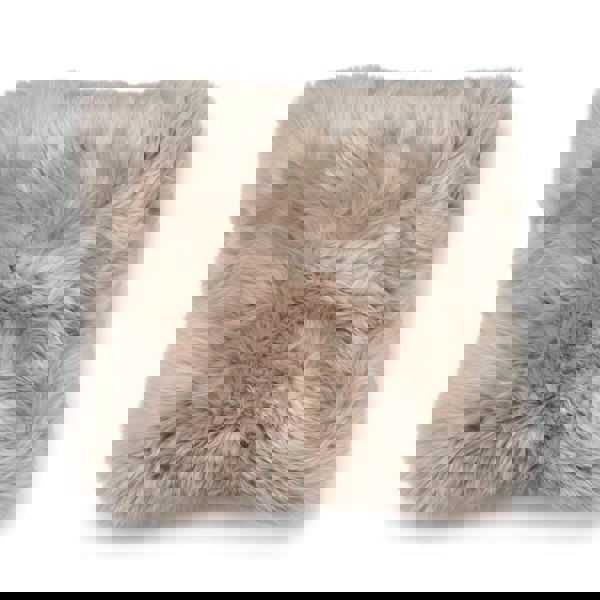 Long-Wool Sheepskin Cushion | 52x52 cm Brown/Dove