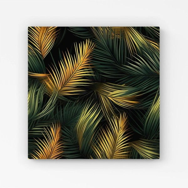 Warren Reed Golden Palm Leaves Canvas