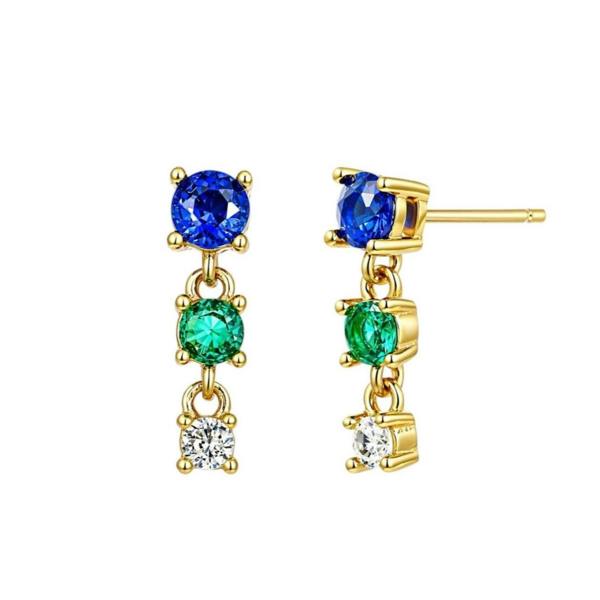 Gold Trip Short Multi Gemstone Drop Earrings