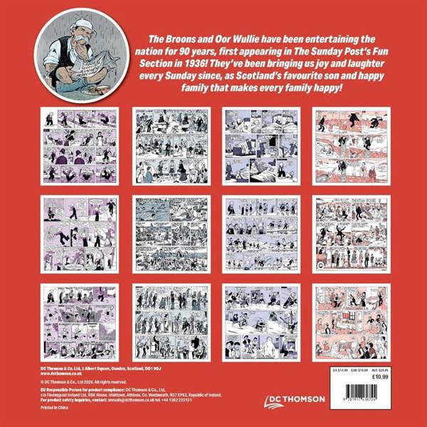 Broons and Oor Wullie Calendar 2027, Wall Calendars, Month To View, Humour, Gift