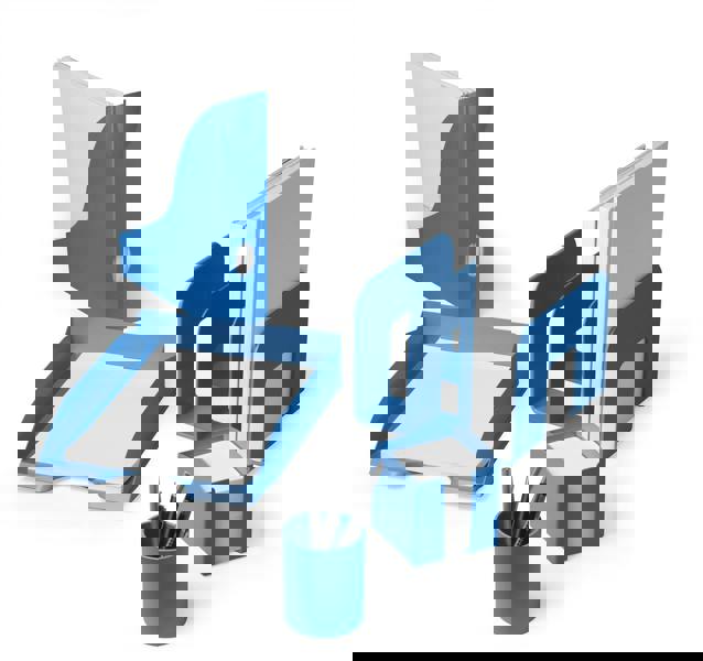 Durable ECO Recycled Plastic Stackable Document Letter Tray | 6 Pack | A4+ Blue