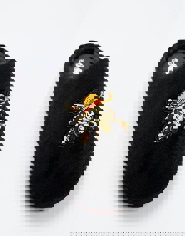 One Piece Boys Black Logo Mule Slippers