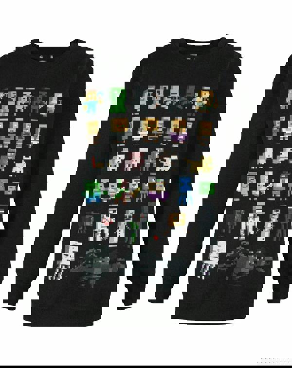 Minecraft Boys Black Character Placement Print Sweatshirt [dis]