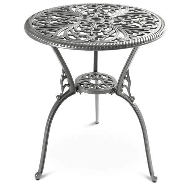 Centurion Supports BANGUI Grey Garden and Patio Cast Aluminium Bistro Table