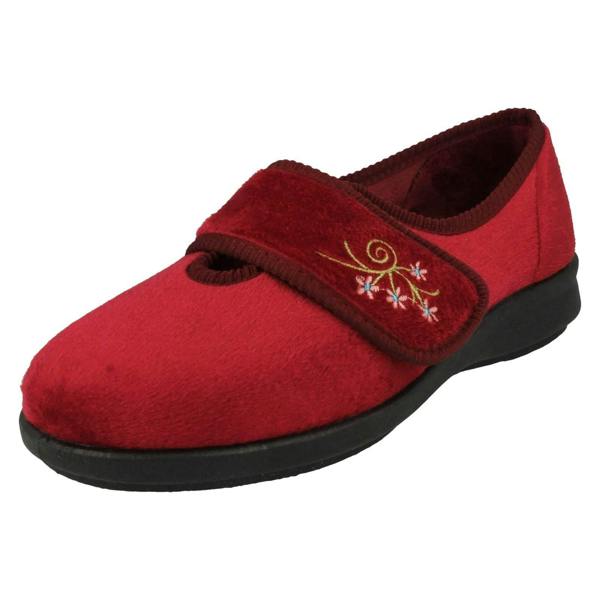 DB Shoes Ladies DB Shoes 2V Fitting Strap Fastening Slippers Caroline 2