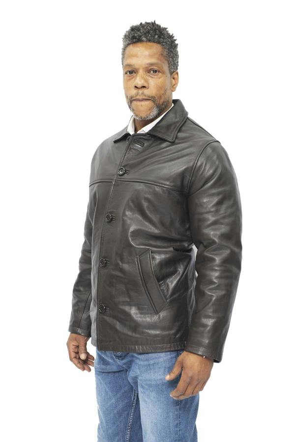 Infinity Leather Mens Cowhide Leather Box Jacket-Mendoza