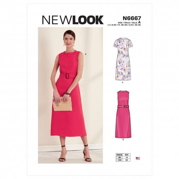 New Look Sewing Pattern 6667, Dresses for Women, A (8-10-12-14-16-18-20) - Intermediate