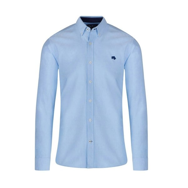 Raging Bull Mens Oxford Classic Long-Sleeved Shirt - Sky Blue