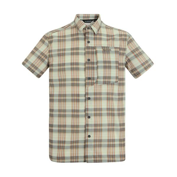 Regatta Mens Checked Insect Repellent Short-Sleeved Travel Shirt - Stone White