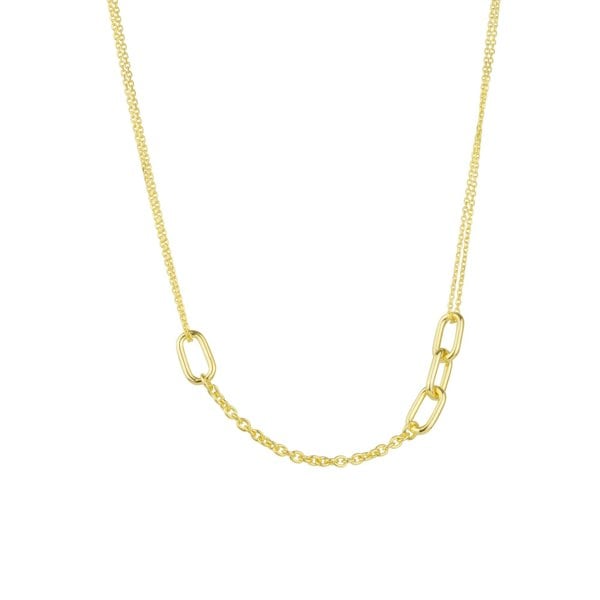 Spero London Sterling Silver Chain and Link Necklace