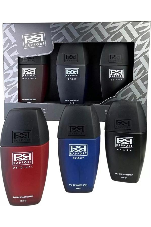 Rapport for Men Gift Set - Eau de Toilette 50ml with Original, Sport & Black Fragrances