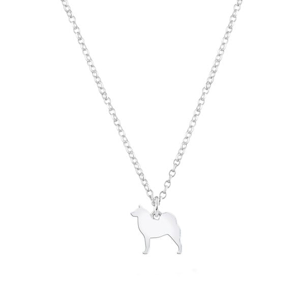 Mylee London Finnish Spitz Silhouette Silver Necklace - Personalised