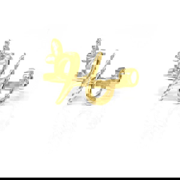 Say It With Adjustable Winged Initial Ring - Yellow Gold Plated