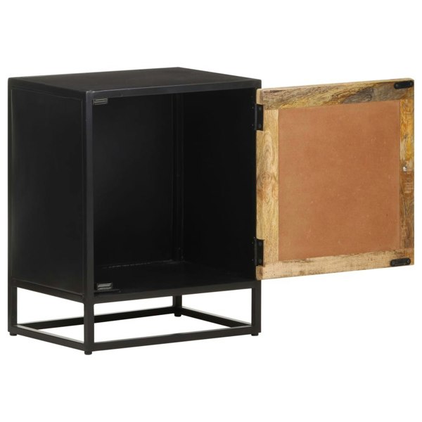 Berkfield Bedside Cabinet 40x30x50 cm Rough Mango Wood