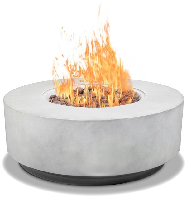 MDA Designs FUSION Light Grey Lavish Garden & Patio Gas Fire Pit with Eco-Stone Finish - Fully Assembled