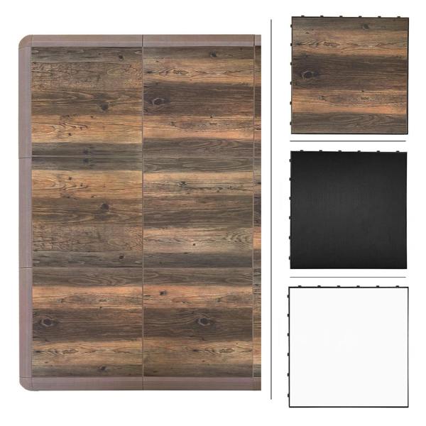 Nicoman Portable Modular Wooden Effect Floor Kit - Large Tile 46cm x 46cm