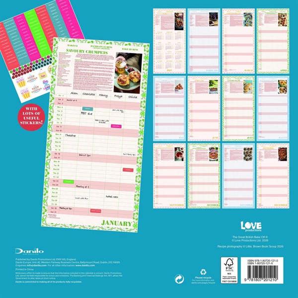 The Great British Bake Off Family Organiser 2027, Family Planners, Month To View, Lifestyle, Gift