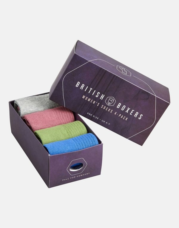 Women's Four-Pair Sock Gift Box – Trainer Liner Socks - British Boxers