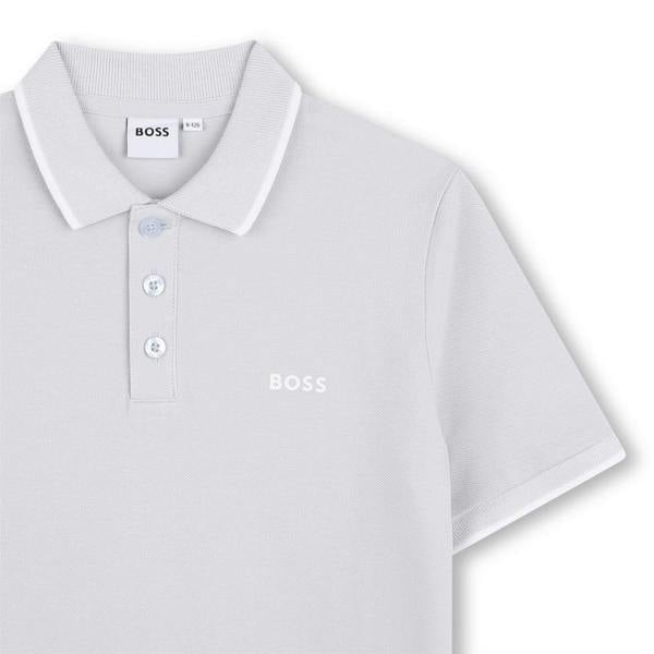 Boss Boys Logo Polo Shirt - Pale Blue - 