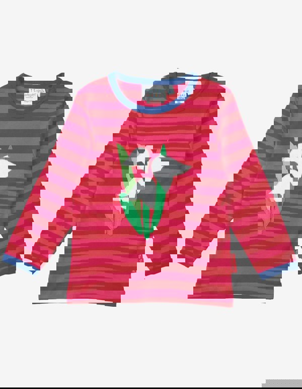 Organic Snowdrop Applique Long - Sleeved T-Shirt - Toby Tiger UK Retail