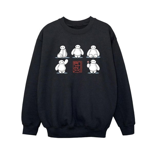 Disney Boys Big Hero 6 Baymax Many Poses Sweatshirt - Black