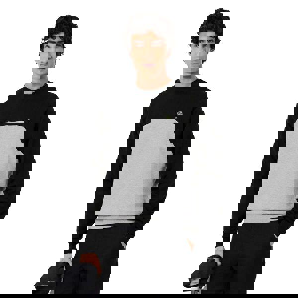 Lacoste Mens Colour Block Fleece Sweatshirt - Grey/Black - 