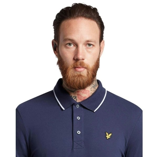 Lyle & Scott Tipped Collar Polo Shirt - Dark Blue