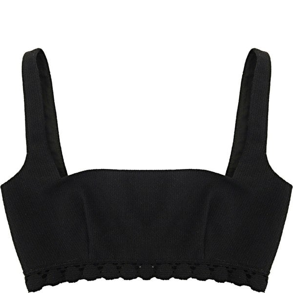 Valentino Garavani Womens Guipure Jardin Cotton Crop Top in Black
