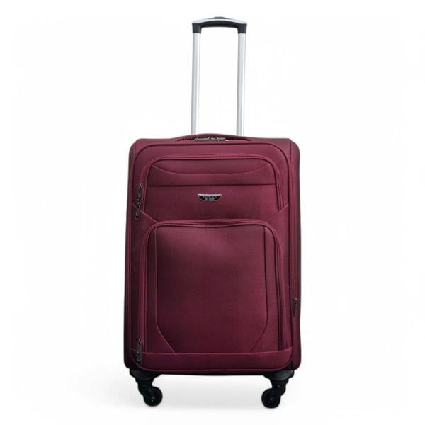 Infinity Luggage Soft Shell Lightweight Nylon Suitcase Set 4 Wheel Travel Case Holiday Bags