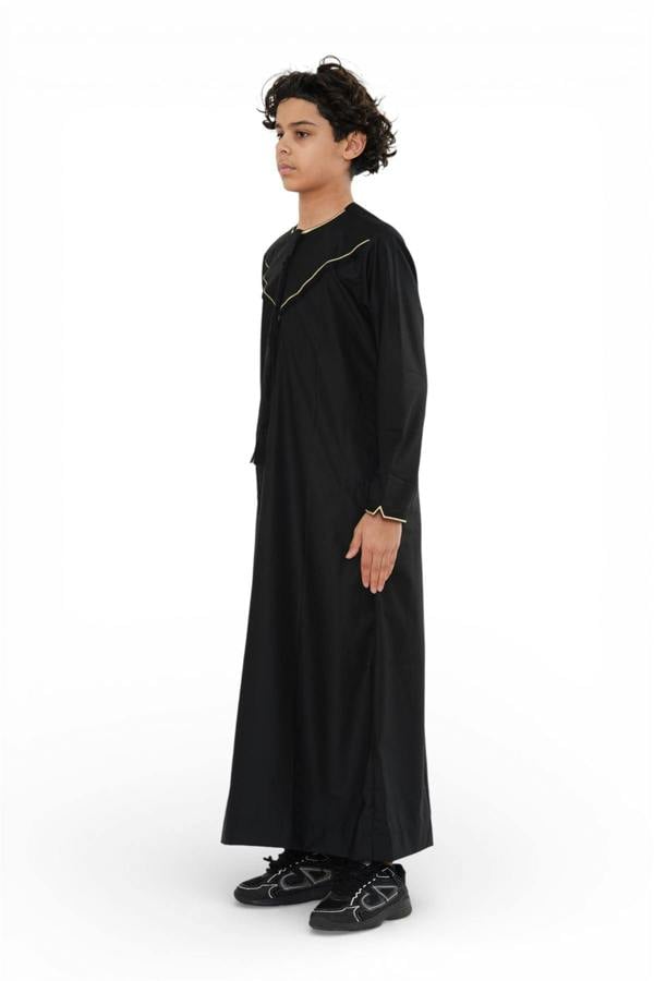 Infinity Leather Kids Boys Ramadan Moroccan Jubba Robe Djellaba Eid Thobe - K-TT-006
