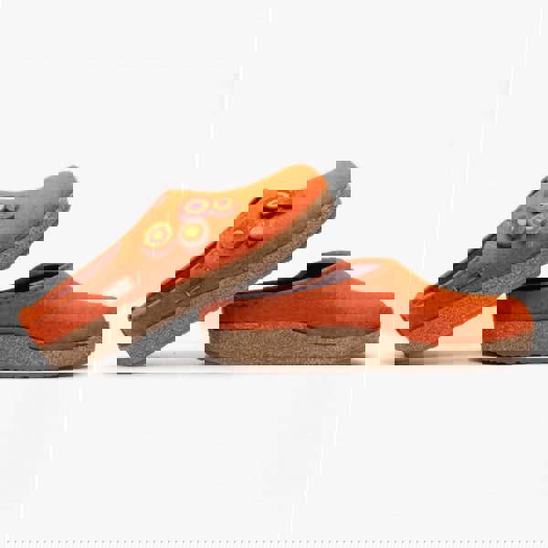 Haflinger KANON Womens Felt Wide Fit Mule Slippers Rust